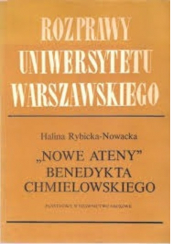 Rozprawy Uniwersytetu Warszawskiego Nowe Ateny Benedykta Chmielowskiego