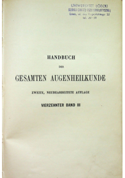 Hanbuch der Gesamten Augenheilkunde  1912 r
