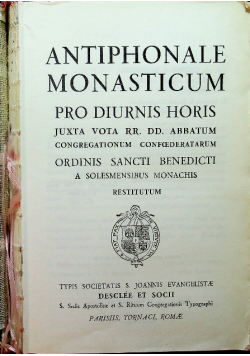 Antiphonale Monasticum około 1934 r.