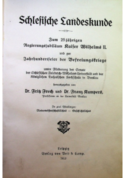 Schlesische Landeskunde 1913 r