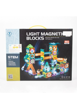 Klocki magnetyczny zjeżdżalnia ze światłem 150el