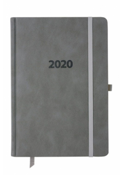 Kalendarz 2020 A5 dzienny Lux Registry szary