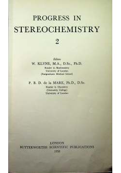 Progress in Stereochemistry 2
