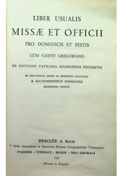Liber Usualis Misae et Officii