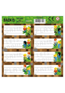 Nalepki na zeszyty BackUp 4 A 61 (25szt) DERFORM