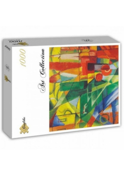 Puzzle 1000 Krajobraz z domem, psem i zamkiem