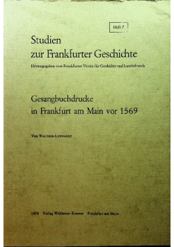 Gesangbuchdrucke in Frankfurt am Main vor 1569