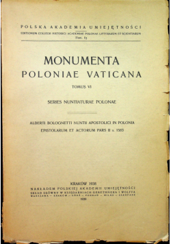 Monumenta Poloniae Vaticana 1938 r