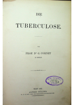 Die tuberculose 1899 r.