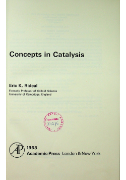 Concepts in Catalysis