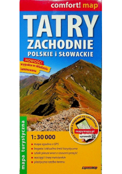 Tatry Zachodnie polskie i słowackie laminowana mapa turystyczna 1:30 000