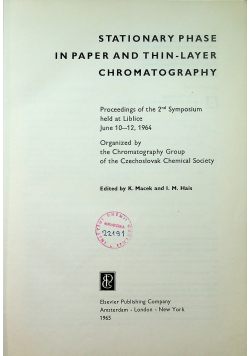 Stationary Phase in Paper and Thin-Layer Chromatography