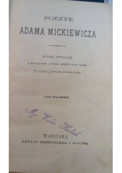 Poezye Adama Mickiewicza tom I i II 1914 r