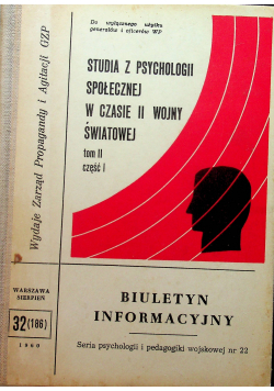 Studia z psychologii społecznej w czasie II wojny światowej  reprint z 1949r