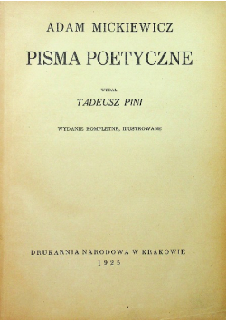 Mickiewicz Pisma Poetyczne 1925 r.
