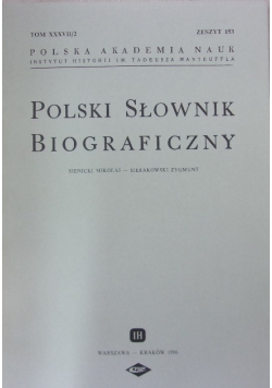 Polski słownik biograficzny tom XXXVII2  zeszyt 153