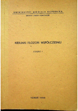 Kierunki filozofii współczesnej część I