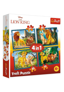Puzzle 4w1 Przygody Króla Lwa TREFL