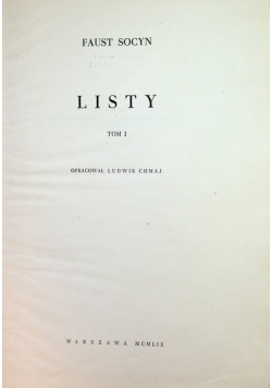 Socyn Listy tom I