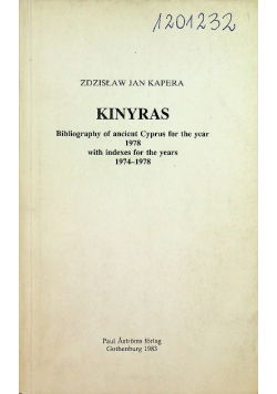 Kinyras: Bibliography of Ancient Cyprus for the Year 1974 - 1978