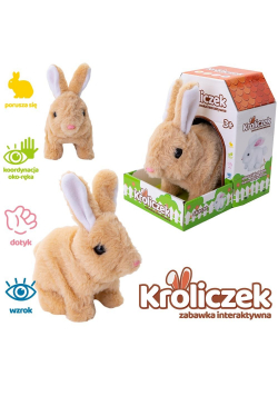 Króliczek na baterie brązowy