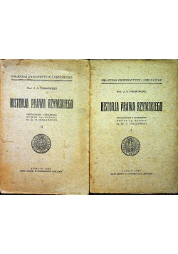 Historja Prawa Rzymskiego Tom I i II