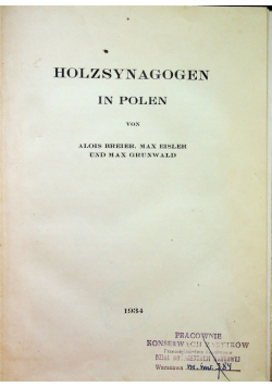 Holzsynagogen in polen 1934 r.