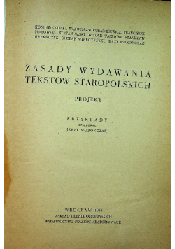 Zasady wydawania tekstów staropolskich