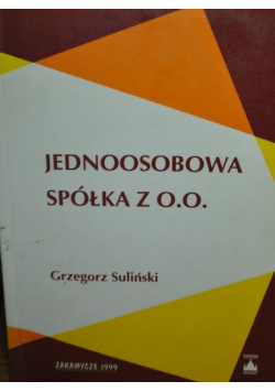 Jednoosobowa spółka