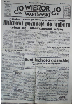 Wieczór Warszawski Nr 246 1939 r reprint