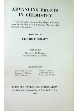 Advancing fronts in chemistry vol II 1946r