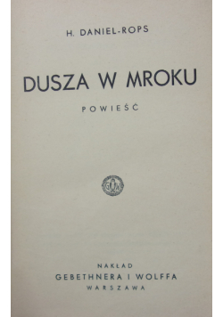 Dusza w mroku 1933 r