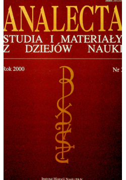 Analecta Studia i materiały z dziejów nauki nr 2