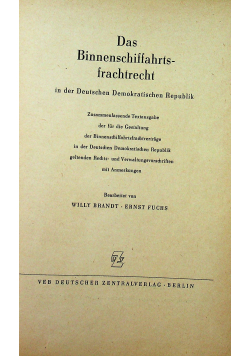 Das binnenschiffahrts Frachtrecht