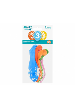 Balony cyfra 3 MIX 30cm 5szt
