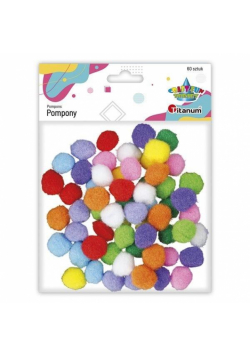 Pompony poliestrowe 20mm mix 60szt