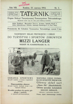 Taternik Rok VIII Numer 1 1914 r