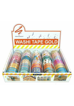Taśma ozdobna Washi Tape Gold (25szt)