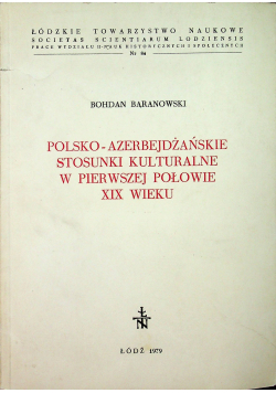 Polsko - azerbejdżańskie stosunki kulturalne w pierwszej połowie XIX wieku