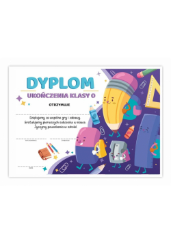 Dyplom A4 ukończenia zerówki Przybory 20szt