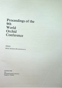 Proceedings of the 9th world orchid conference