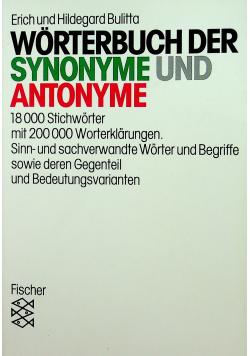 Worterbuch der synonime und antonyme