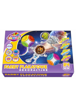 Farby plakatowe dekoracyjne 24 kolory
