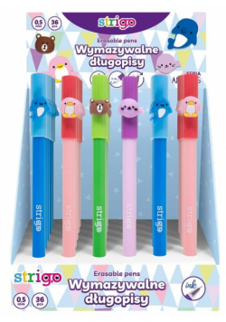 Długopis wymazywalny Strigo Animals (36szt)