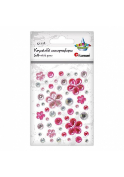 Kryształki samoprzylepne kwiaty mix 53szt