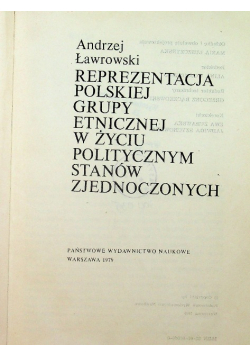 Reprezentacja Polskiej grupy etnicznej w życiu politycznym stanów zjednoczonych
