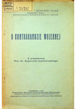 O kontrabandzie wojennej 1931 r.