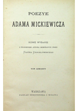 Poezye Adama Mickiewicza tom 4 1900 r.