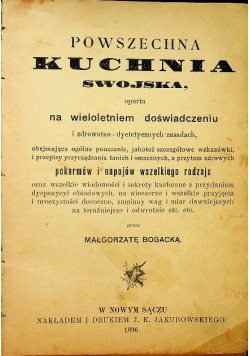Powszechna kuchnia swojska 1896 r