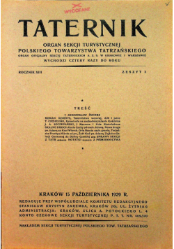 Taternik rocznik XIII zeszyt 3 1929r.